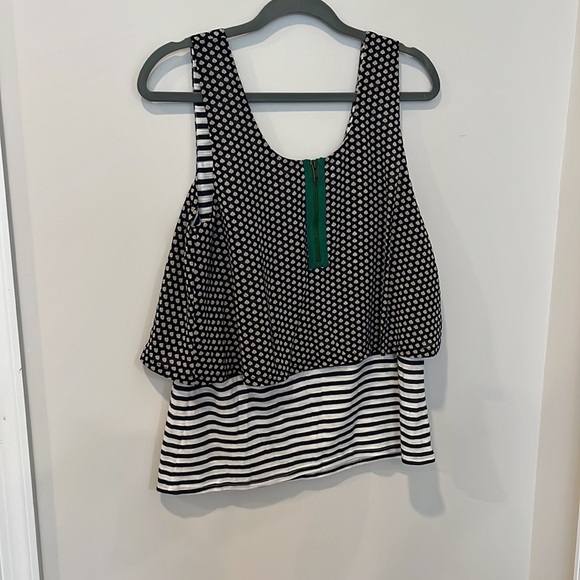 Anthropologie Meadow Rue Floral Striped Tiered Tank Size Medium - Picture 5 of 6